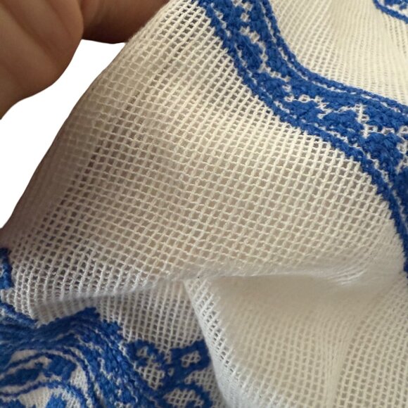 Love Sam Embroidered White & Blue Sleeveless High-Low Top XS Cotton - Picture 8 of 8